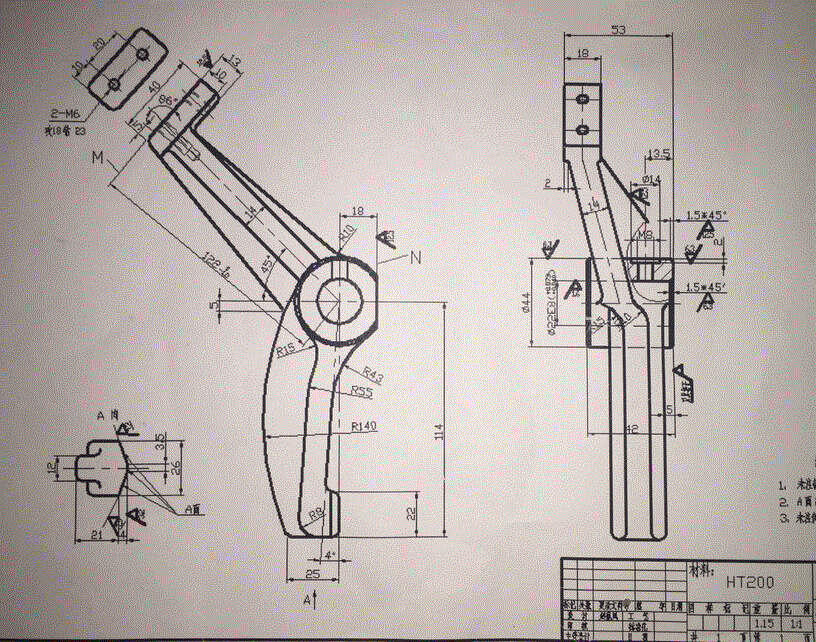 B579-制动杠杆加工工艺及钻2-M6螺纹孔夹具设计