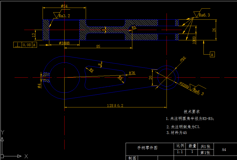 W676-KCSJ-01手柄零件的机械加工工艺及精镗小头孔夹具设计