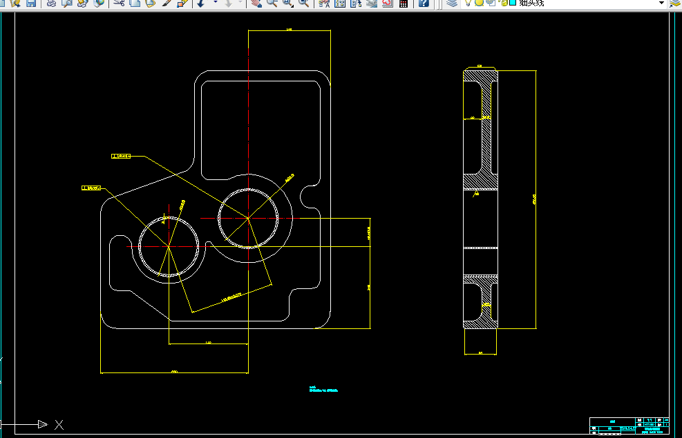 B786-用立式镗床加工箱体盖上两个φ100H9平行孔的工装设计