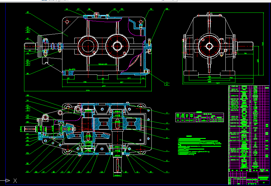 C047-二级展开式圆柱齿轮减速器设计D=300，F=2400N，V=1.0
