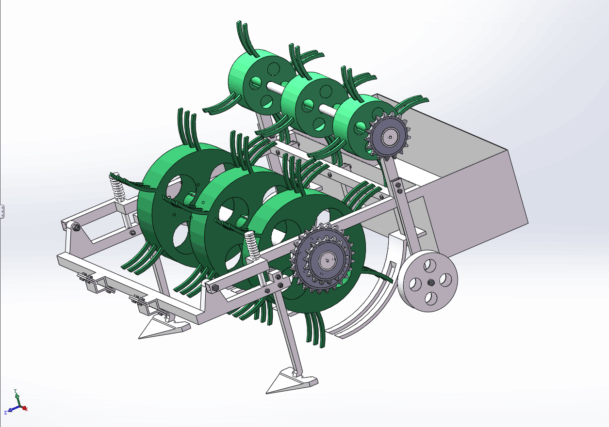 C203-玉米苗期残膜回收机具的设计【地膜回收机构[含SW三维图]