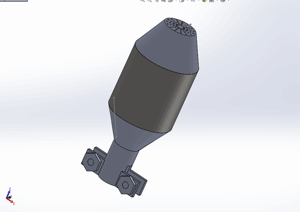 C242-汽油机三效催化转化器结构设计[含SW三维图]
