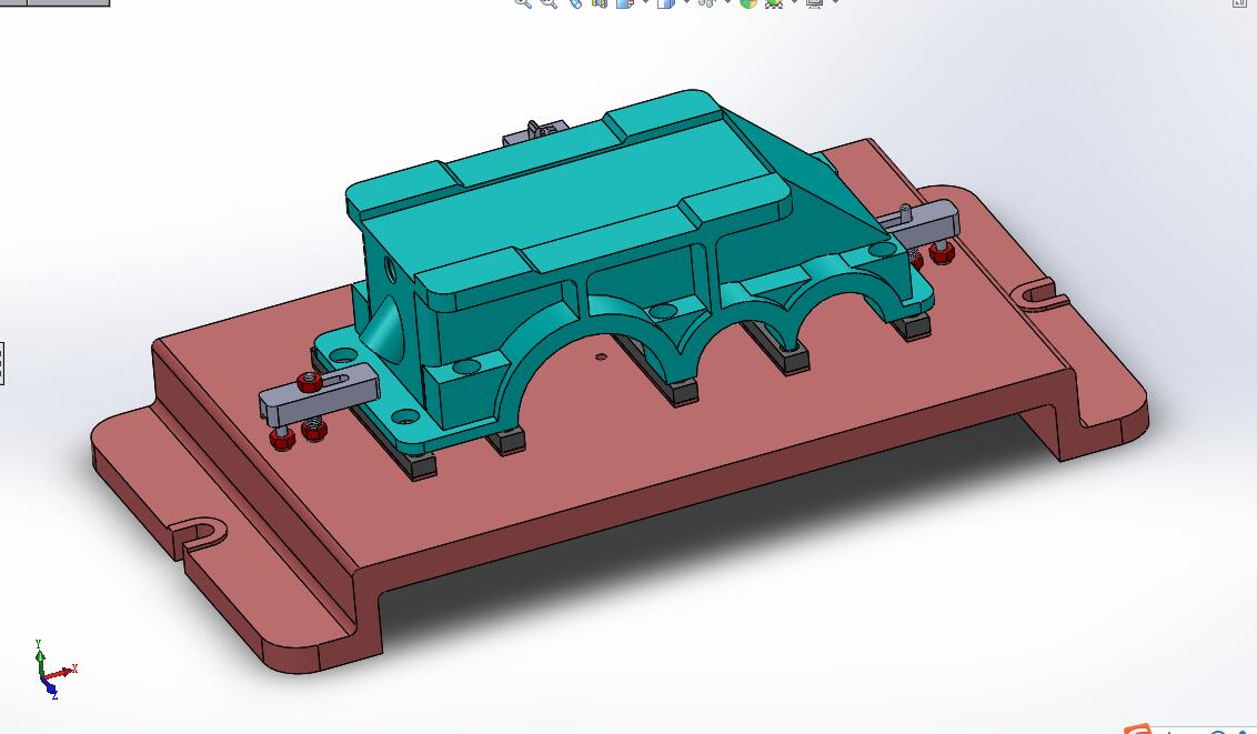 C363-圆柱齿轮减速器下箱体的铣底面夹具设计[含SW三维图]