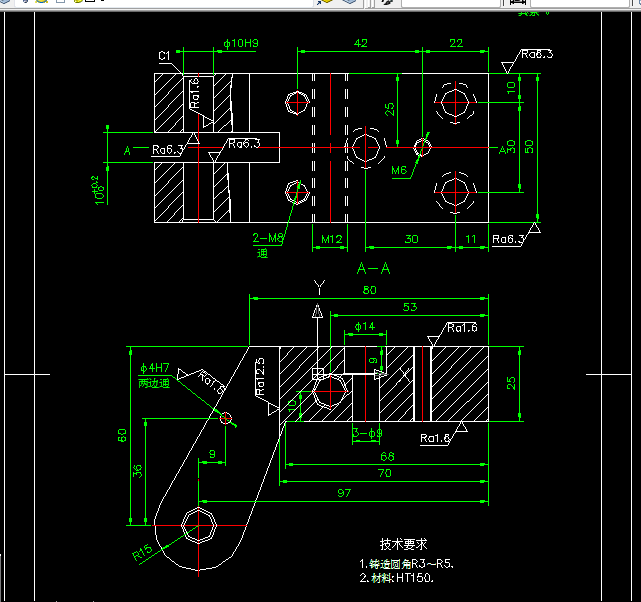 C412-叉形支架工艺及钻M6螺纹底孔夹具设计