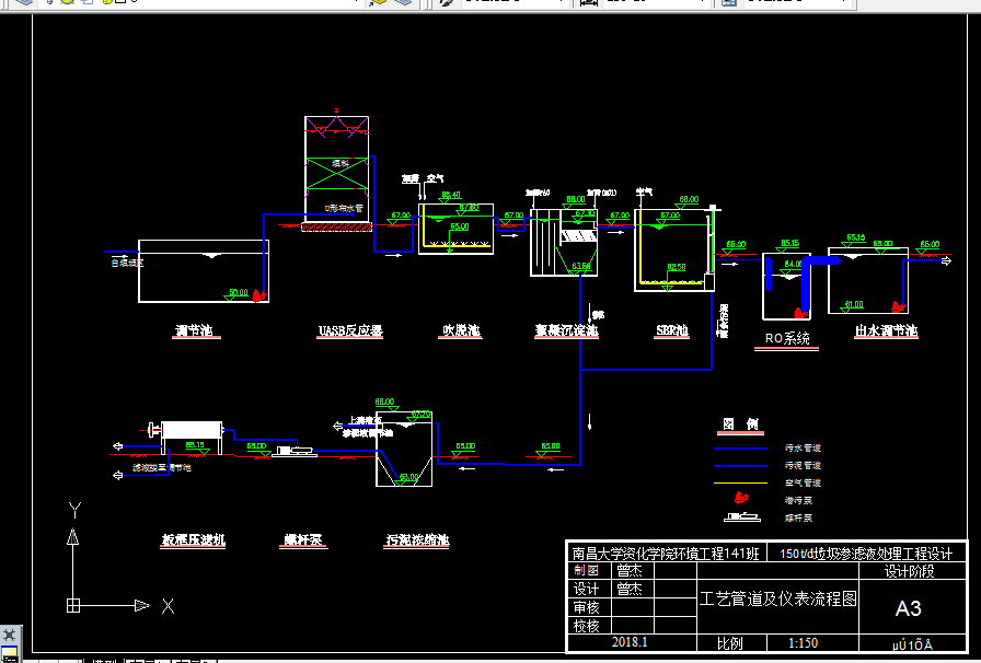 C438-150td城市垃圾填埋场渗滤液处理工艺设计