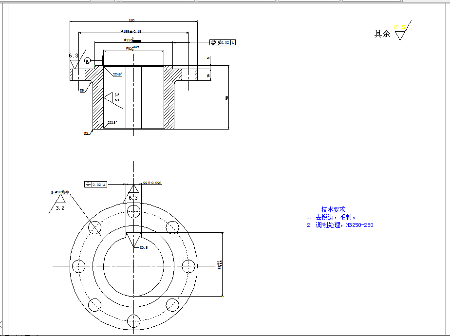 C595-法兰零件加工工艺及铣左右端面夹具设计