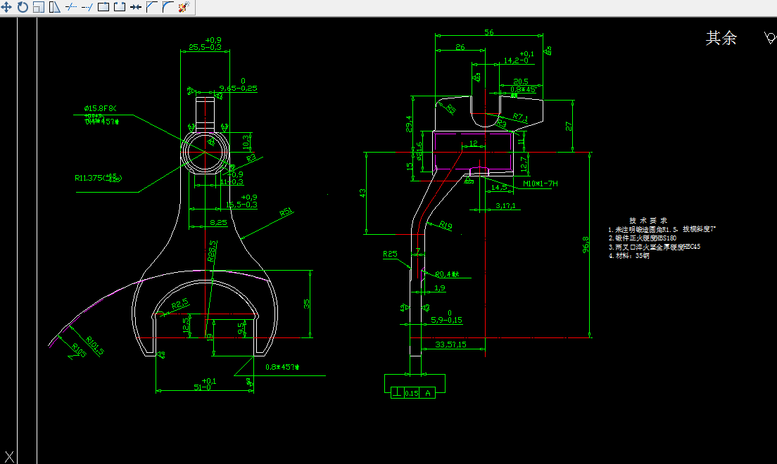KS233-变速器换挡叉加工工艺及钻φ15.8孔夹具设计
