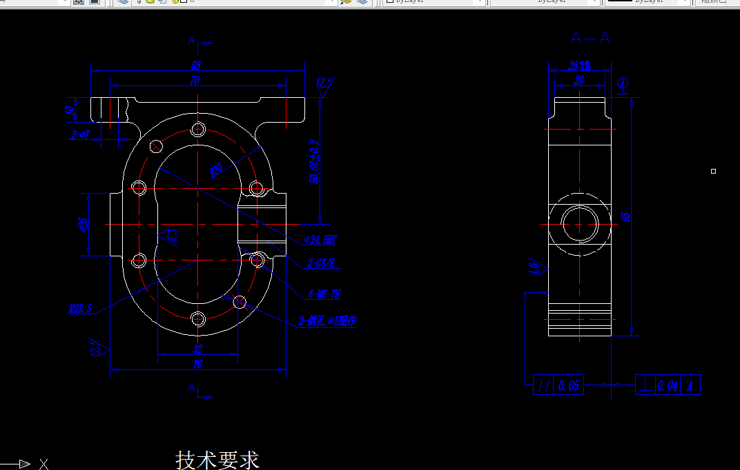 V232-泵体零件的加工工艺及精车内圆Φ34.5孔夹具设计