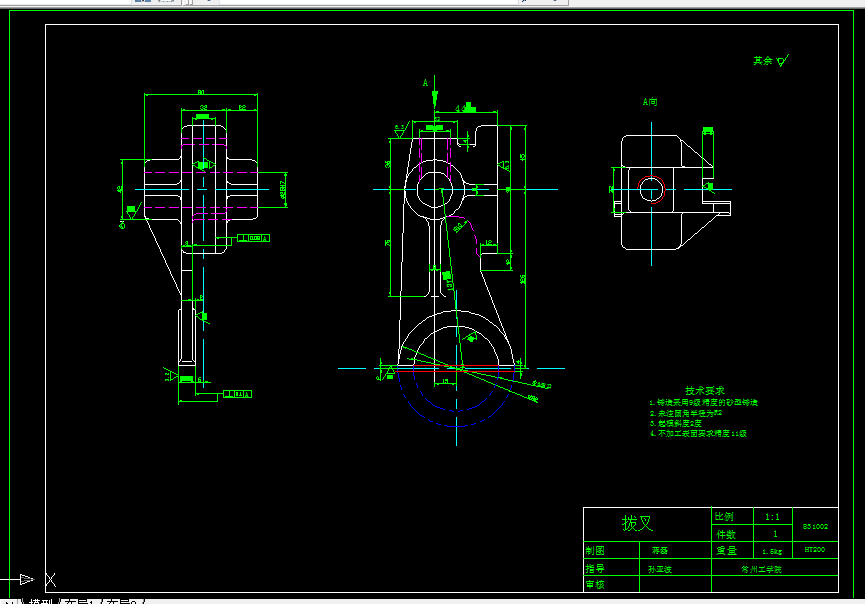 J099-CA6140车床拨叉[831002]工艺及钻M22底孔夹具设计