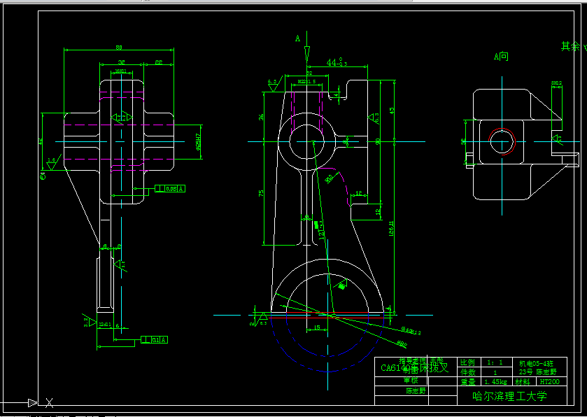 AA01-CA6140车床拨叉[831002]工艺及钻M22底孔夹具设计