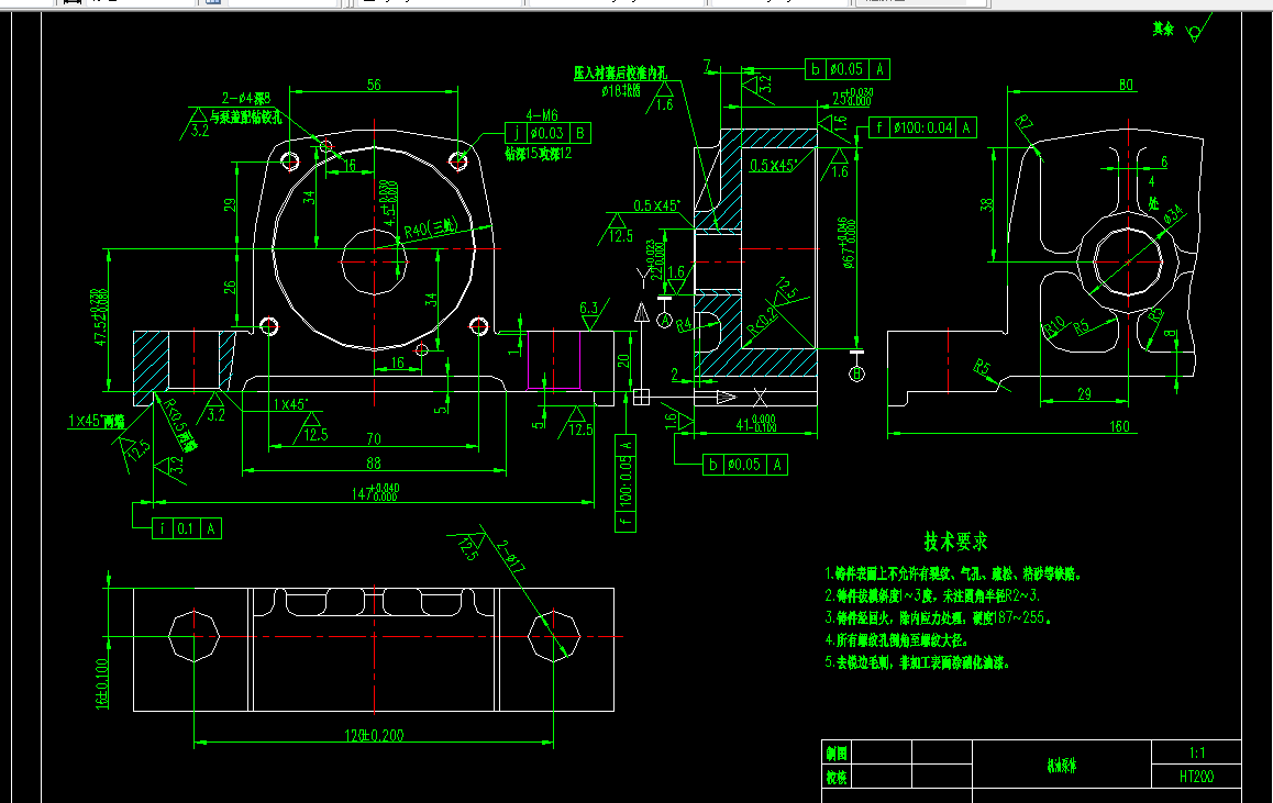 KS358-机油泵体加工工艺及4-M6孔夹具设计-