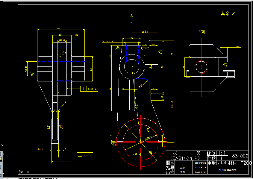AA3-CA6140车床拨叉[831002]工艺及车φ55圆弧夹具设计