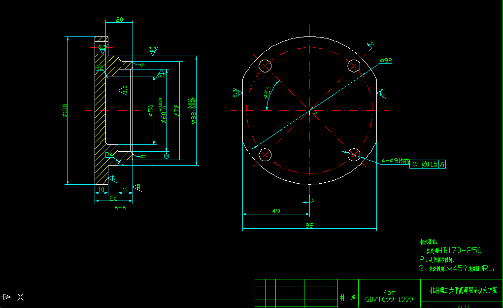 KS428-端盖零件的加工工艺及钻4-φ9孔夹具设计