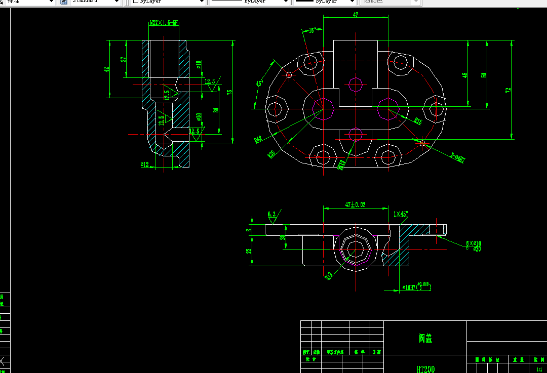 KS454-阀盖零件的加工工艺及钻6-Φ10孔夹具设计