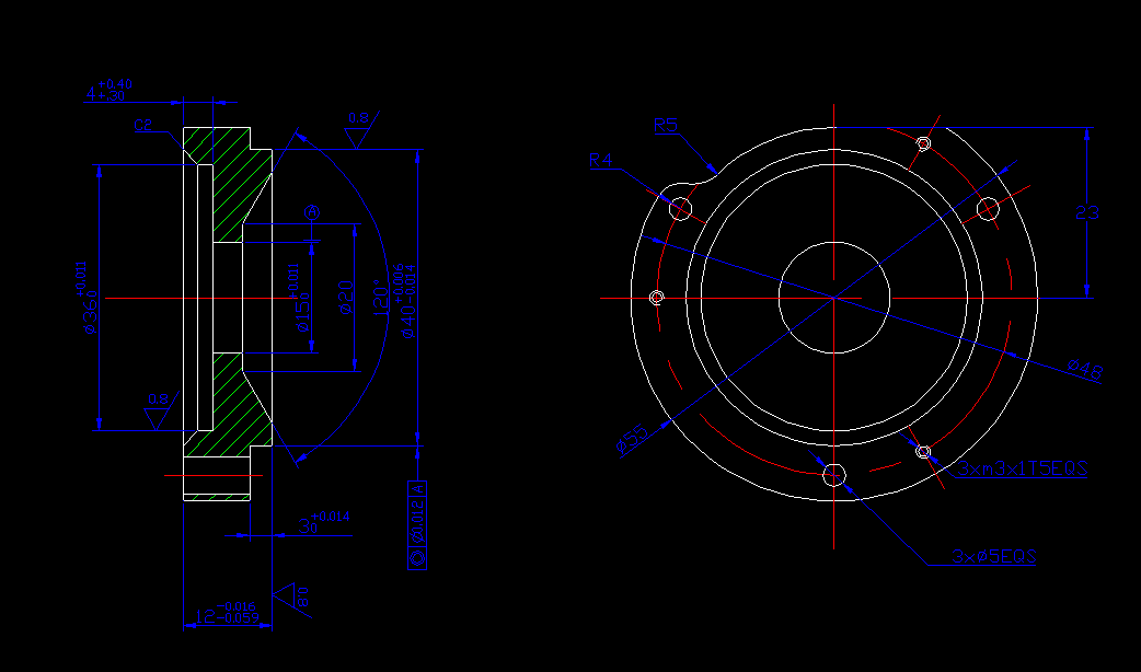 W925-法兰盘加工工艺及钻3-ф5及M3螺纹孔夹具设计