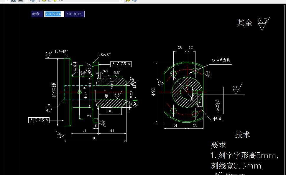 H191-CA6140车床法兰盘[831004]工艺及铣距中心34面夹具设计