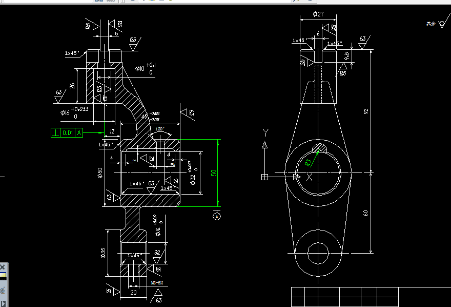 W075-B6050刨床推动架零件钻φ32mm孔夹具设计