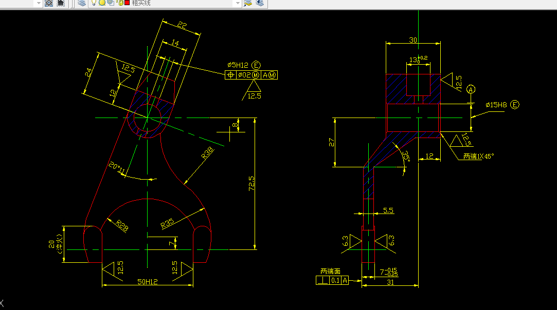 GY07B-拖拉机2-3挡拨叉工艺和钻Ф5孔夹具设计