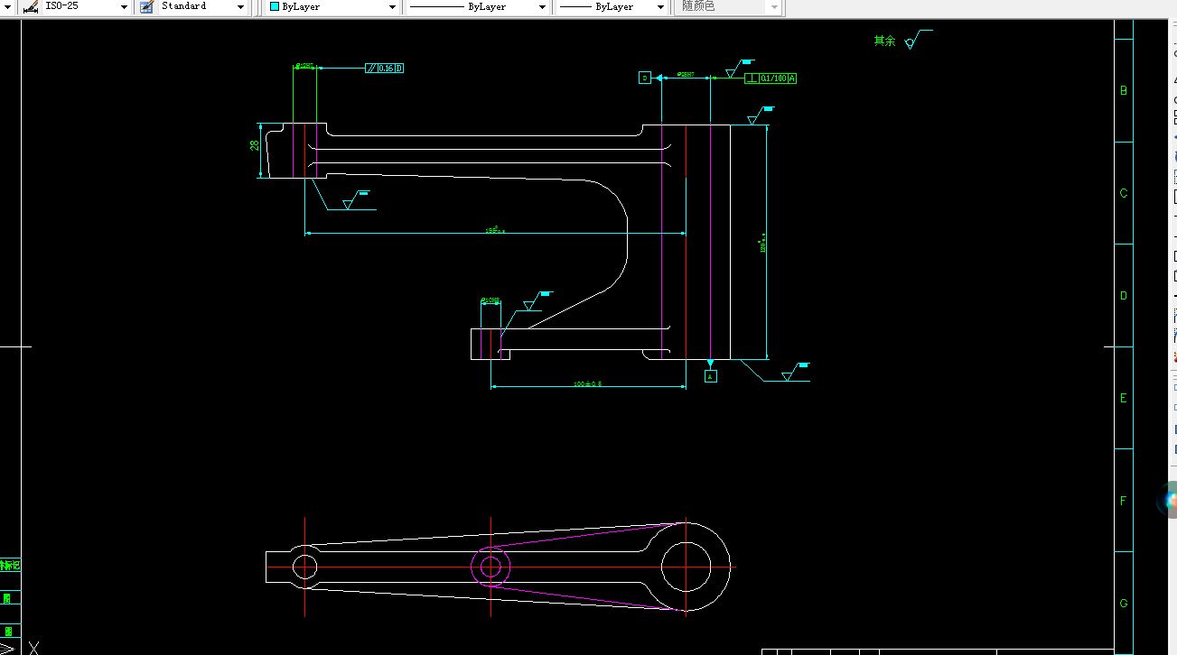 KS690A-制定拨叉拨杆零件的加工工艺，设计铣平面C的铣床夹具