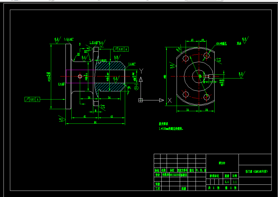 KS46-CA6140车床法兰盘[831004]工艺及钻6孔铣100面夹具设计[毕设版2套夹具]