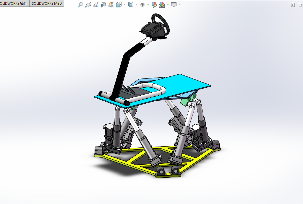 F765-六自由度汽车驾驶运动模拟器设计[含SW三维图]