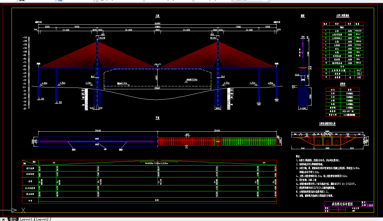 H073-混凝土斜拉桥设计