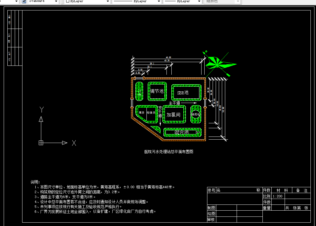 H093-200m3d医院污水处理厂设计