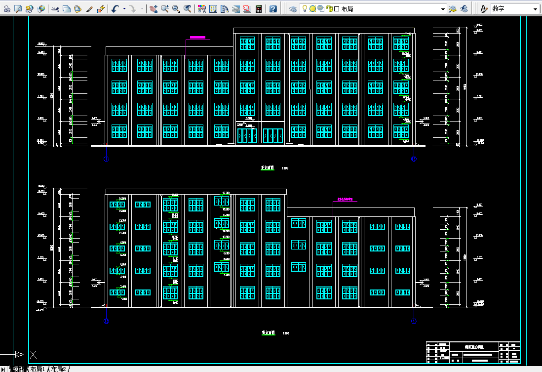 H290-洛阳市第十九中学教学楼建筑与结构设计-5层3500平米