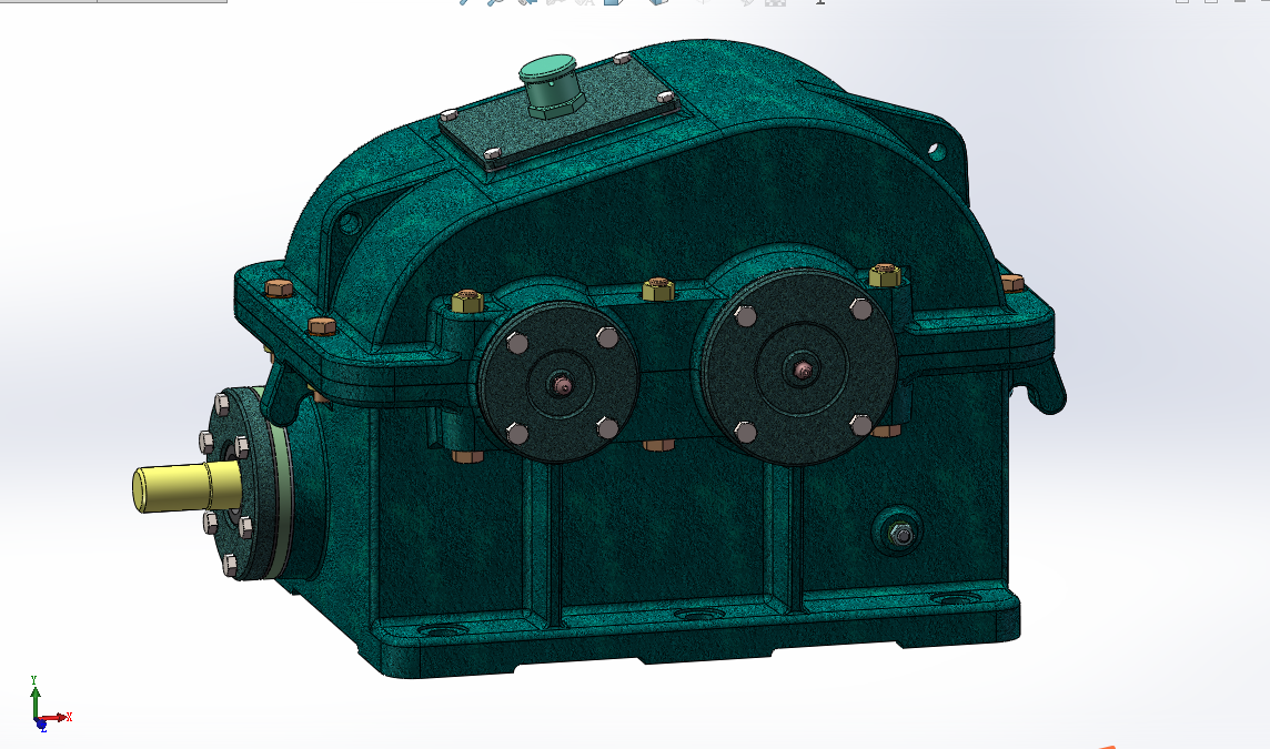 H402-带式输送机传动装置二级蜗杆齿轮减速器设计【含SW三维动画】F=2186N，D=300 V=0.32ms