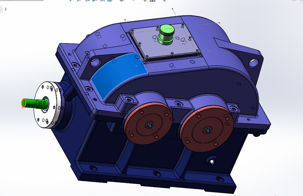H405-带式运输机传动装置二级蜗杆齿轮减速器【含SW三维动画】F=2203N，V=0.30ms，D=300-