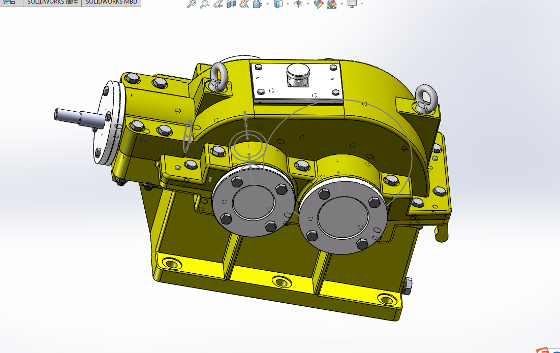 H406-二级圆锥圆柱齿轮减速器【含SW三维动画】F=1734N，D=260，v=1.34ms