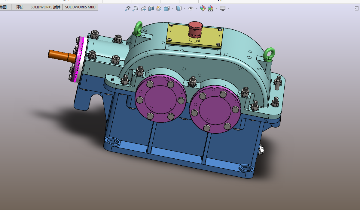 H409-二级圆锥圆柱齿轮减速器设计【含SW三维动画】F=1737N，V=1.32，D=270