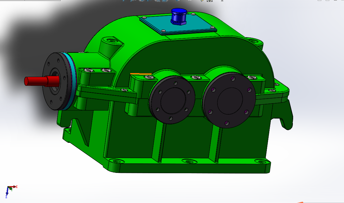 H418-带式输送机传动装置二级圆柱圆锥齿轮减速器【含SW三维动画】F=1206N，D=260，v=1.35ms