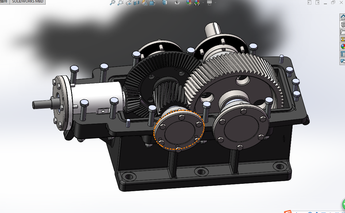 H426-二级圆锥圆柱齿轮减速器【含SW三维】F=1737N D=270 V=1.32ms