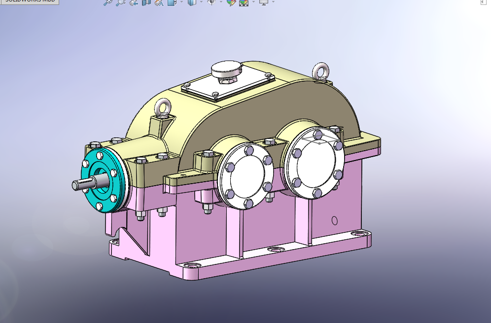 H432-圆锥圆柱二级减速器设计【含SW三维动画】F=1528N D=310 V=1.41