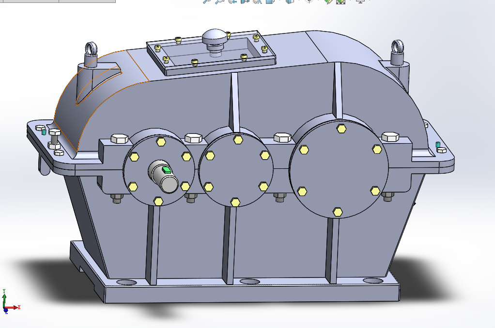 H433-二级斜齿圆柱齿轮减速器的三维设计【含SW三维】F=1000，V=1.4，D=450