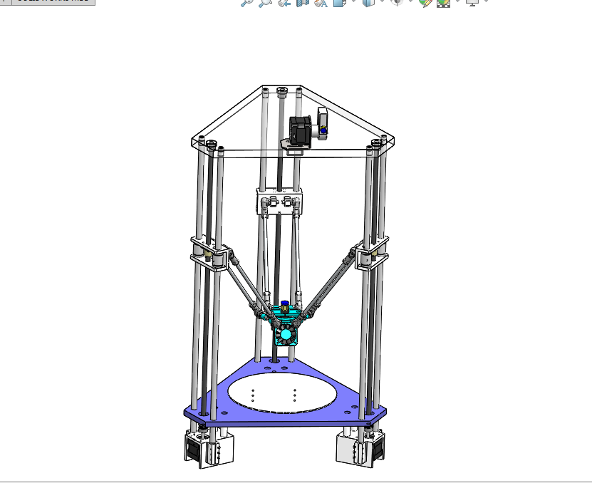H787-一种采用DELTA并联机构的3D打印机结构设计[含SW三维图]