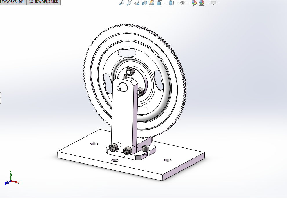 H846-驱动盘(SKY)径向刚度试验工装设计[含SW三维图]