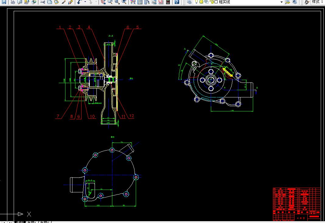 H987-中载汽车发动机冷却水泵结构设计