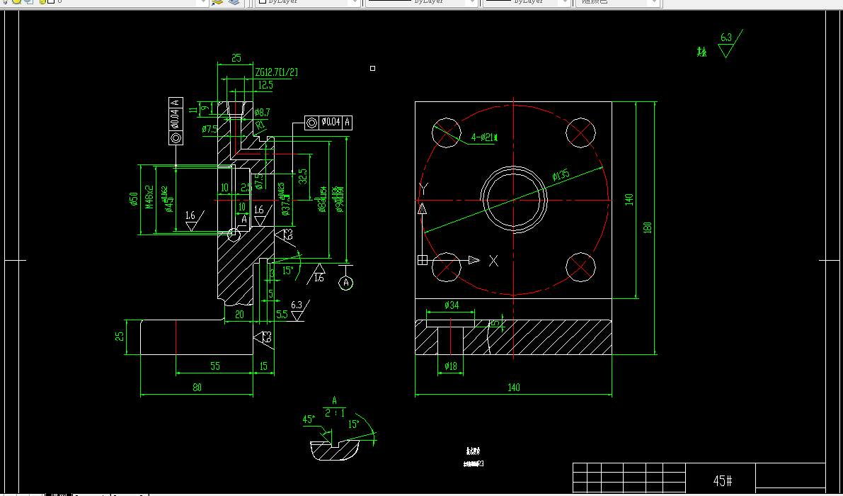 M7400-上压盖零件加工工艺及钻2-φ18孔夹具设计