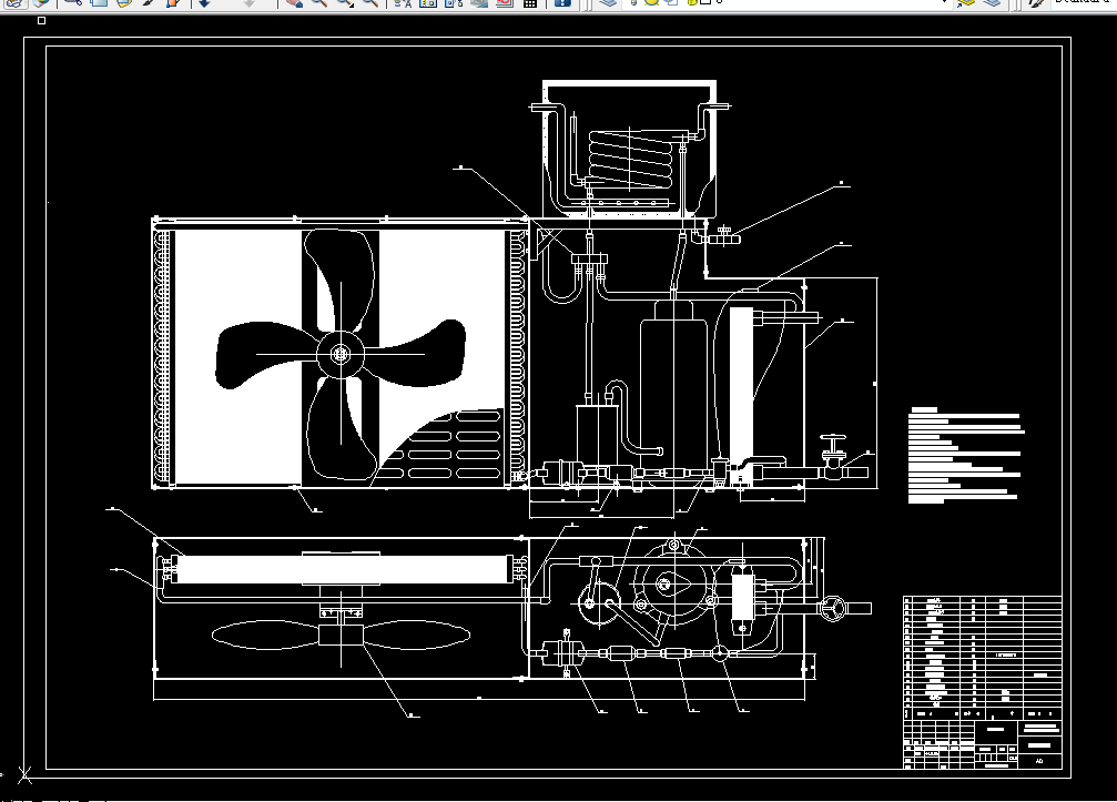 i564-5HP户式三功能空气源热泵机组样机的设计
