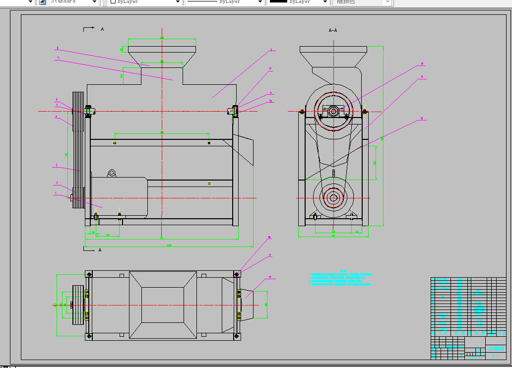 J005-小型玉米脱粒机的传动装置和机架设计