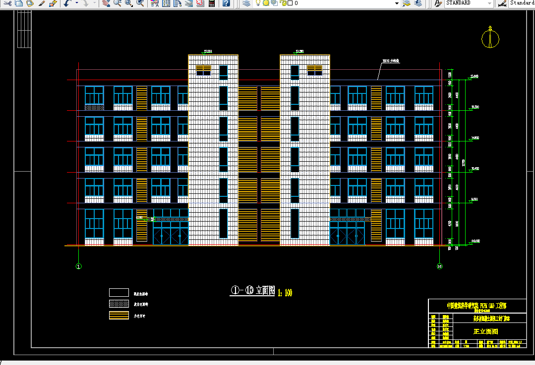 J497-某多层混凝土框架工业厂房设计-5层。6576平米
