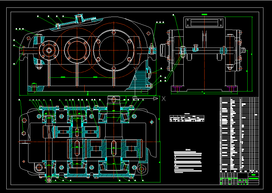 J954-二级圆柱斜齿轮减速器F=4000V=0.56D=400