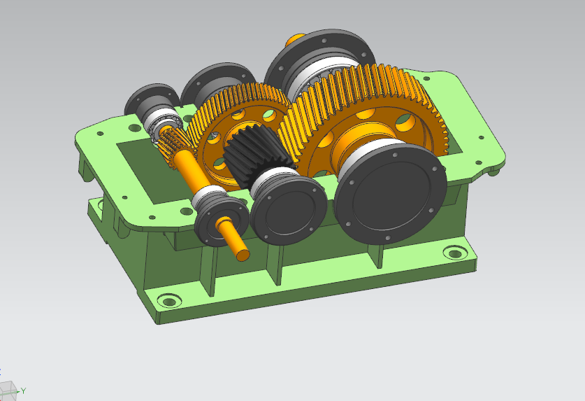 J955-二级展开式斜齿圆柱齿轮减速器【含UG三维】F=4000V=0.56D=400