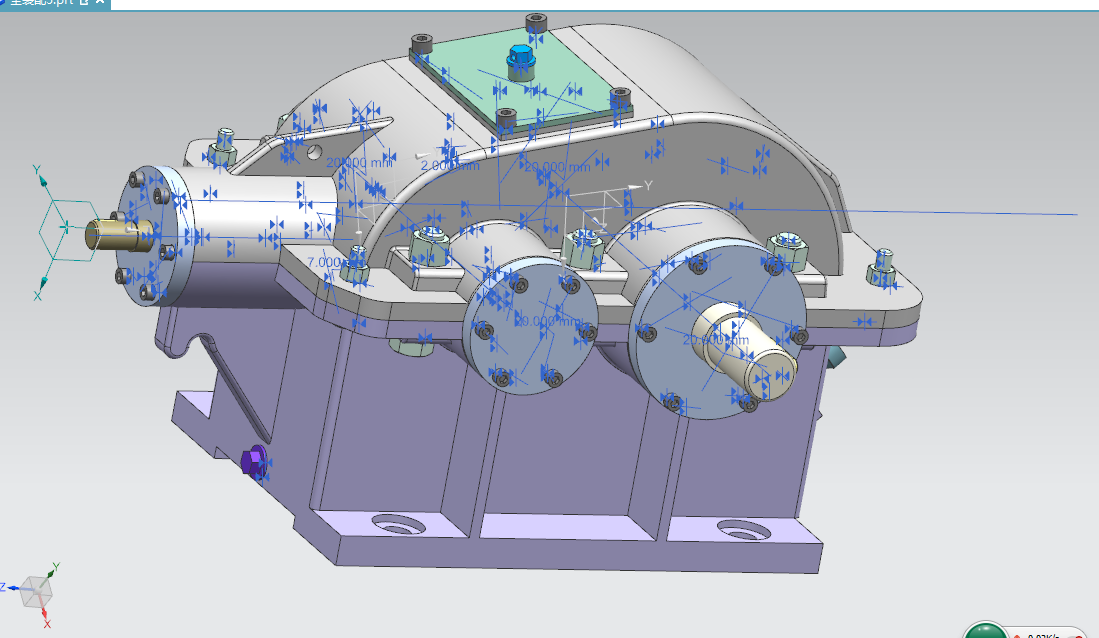 J964-二级圆锥—圆柱齿轮减速器【含UG三维】F=2200V=1.5D=260