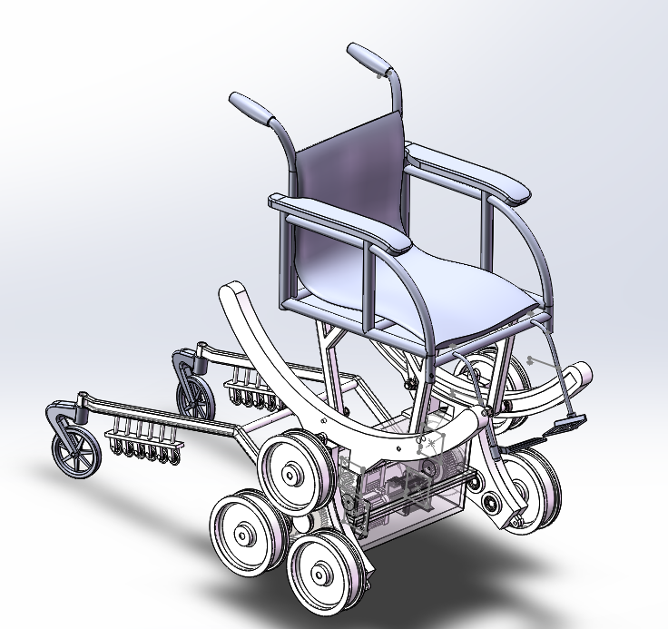 K519-轮式可爬楼梯轮椅车设计[含SW三维图]