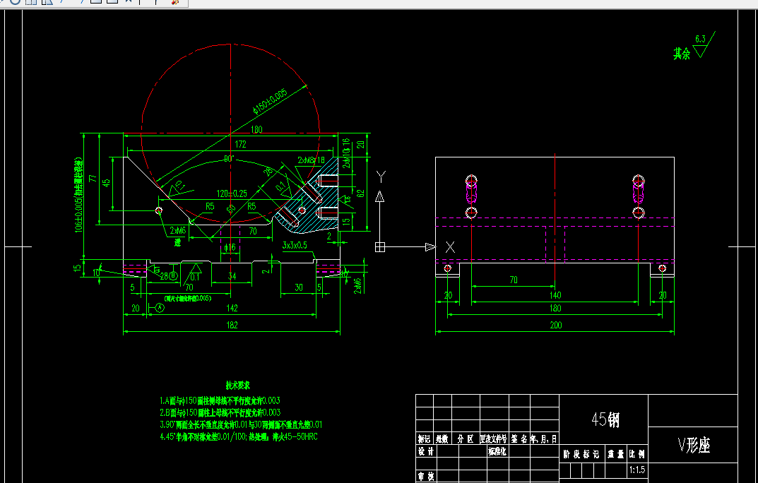 K691-V形座加工工艺及钻2-M6螺纹孔夹具设计