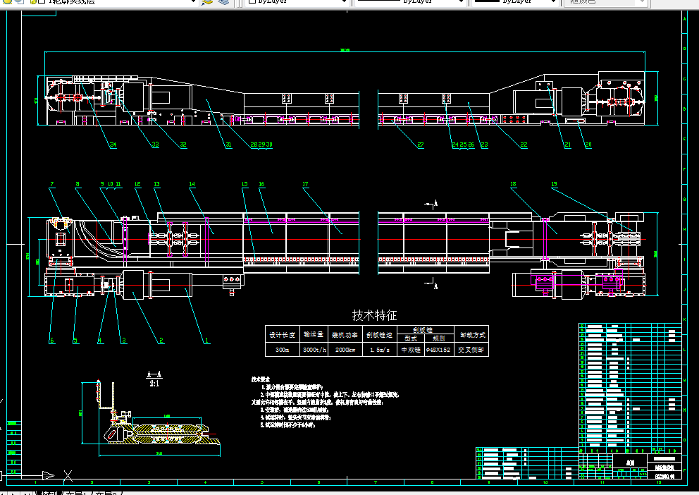 D401-刮板输送机的设计3000th，1.5ms中双链