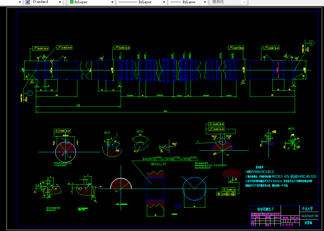 L119金属切削刀具课程设计-矩形花键拉刀与矩形花键铣刀的设计